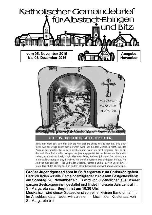 Gemeindeblatt November 2016 November