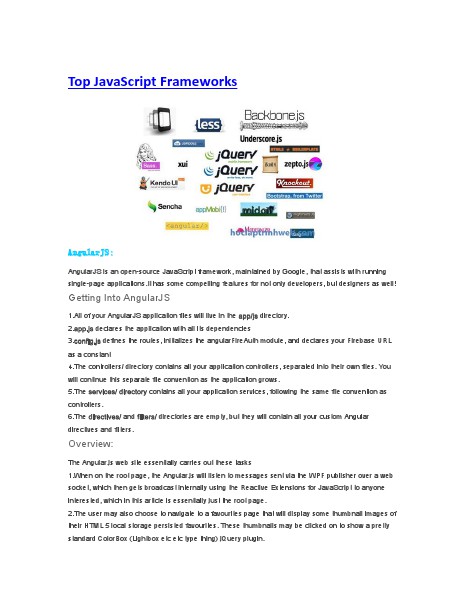 Top JavaScript Frameworks july 2014