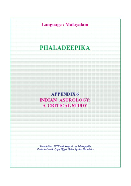 Phaladeepika - Appendix 6 Phaladeepika - Appendix 6