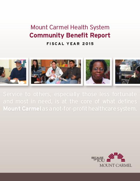 Mount Carmel Health System 2015 Community Benefit Report