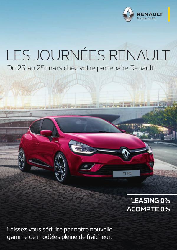 Les journées Renault Du 23 au 25 mars chez votre partenaire Renault.