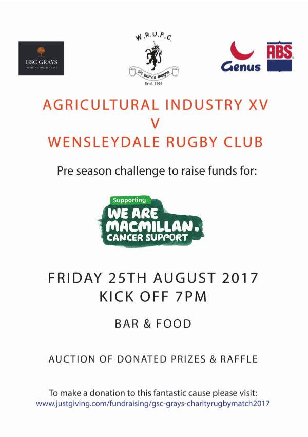 Charity Rugby Match Programme 2017 RUGBY PROGRAMME 2017