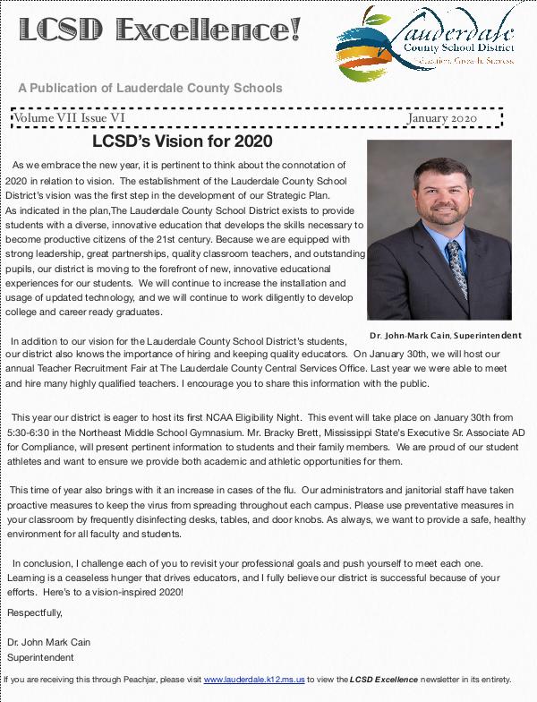 LCSD Excellence January 2020 Edition LCSD Excellence January 2020 Edition