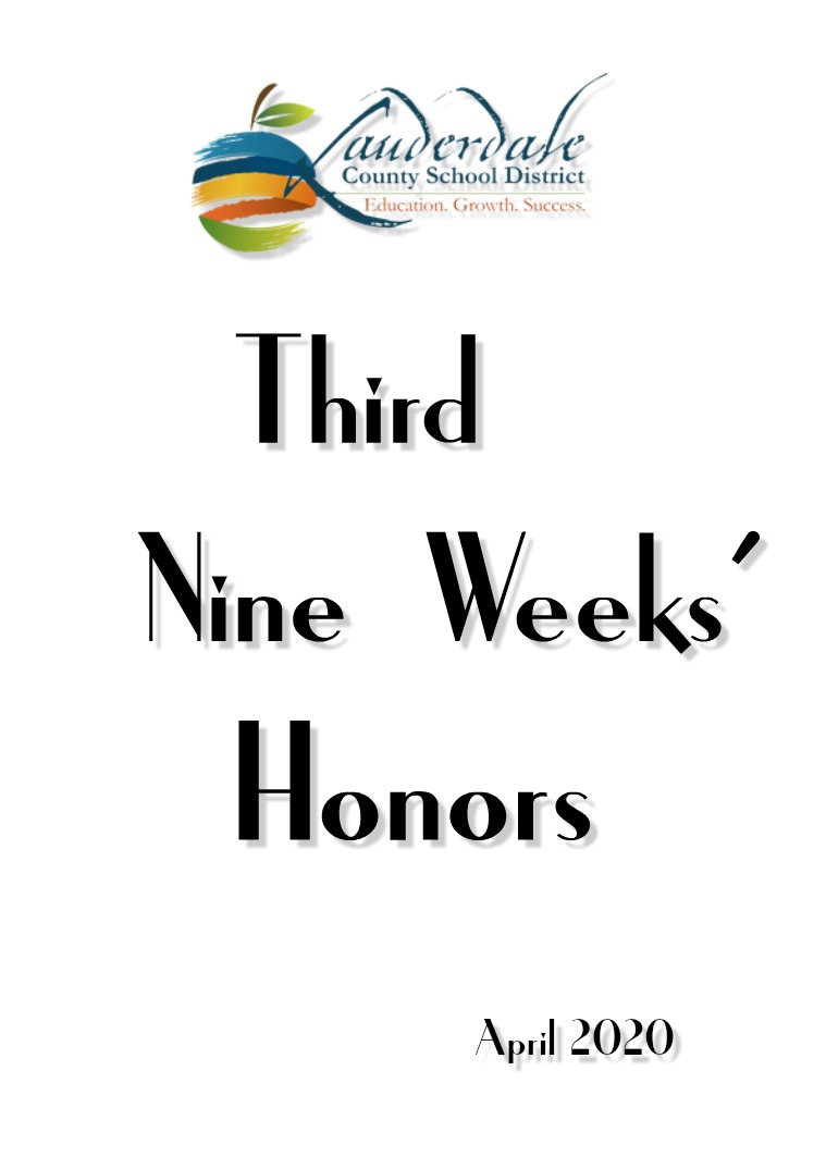 LCSD Third Nine Weeks' Honors 2020 Volume II