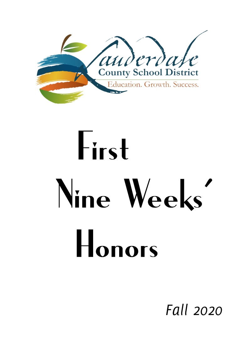 LCSD 2020 First Nine Weeks' Honors Lists