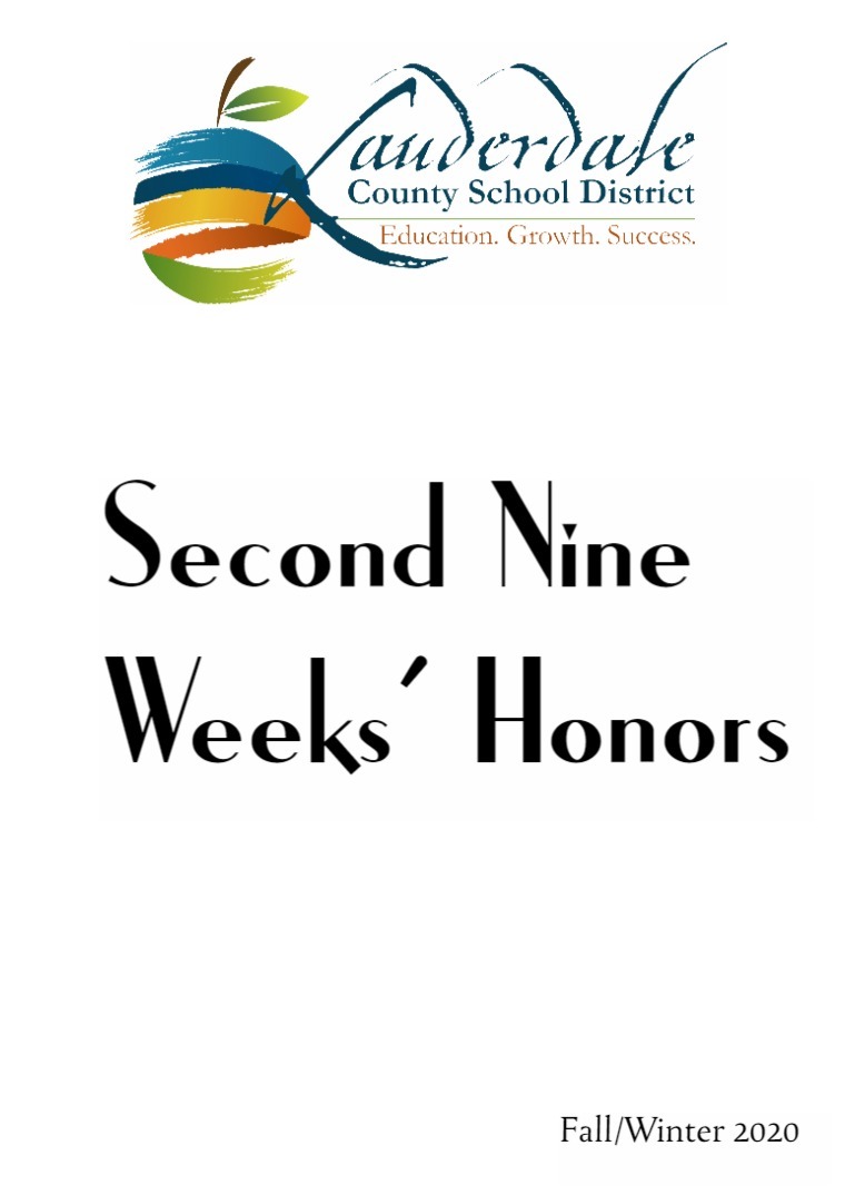 LCSD Second Nine Weeks' Honors Lists