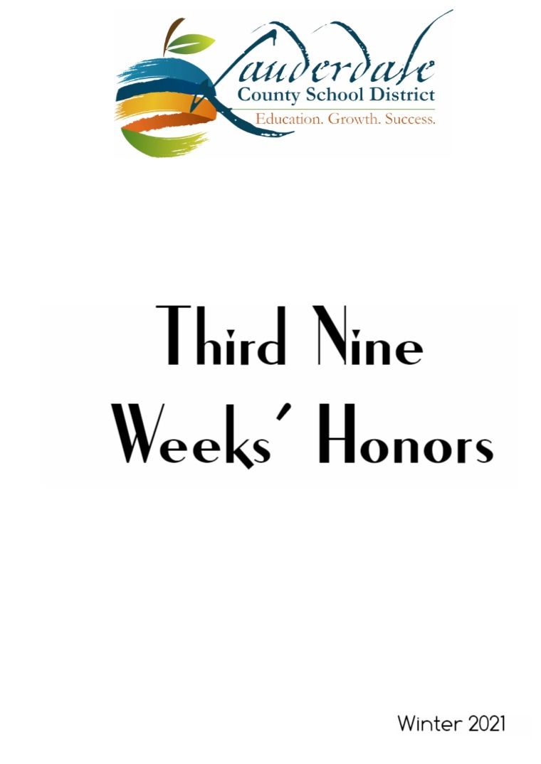 LCSD Third Nine Weeks' Honors Lists