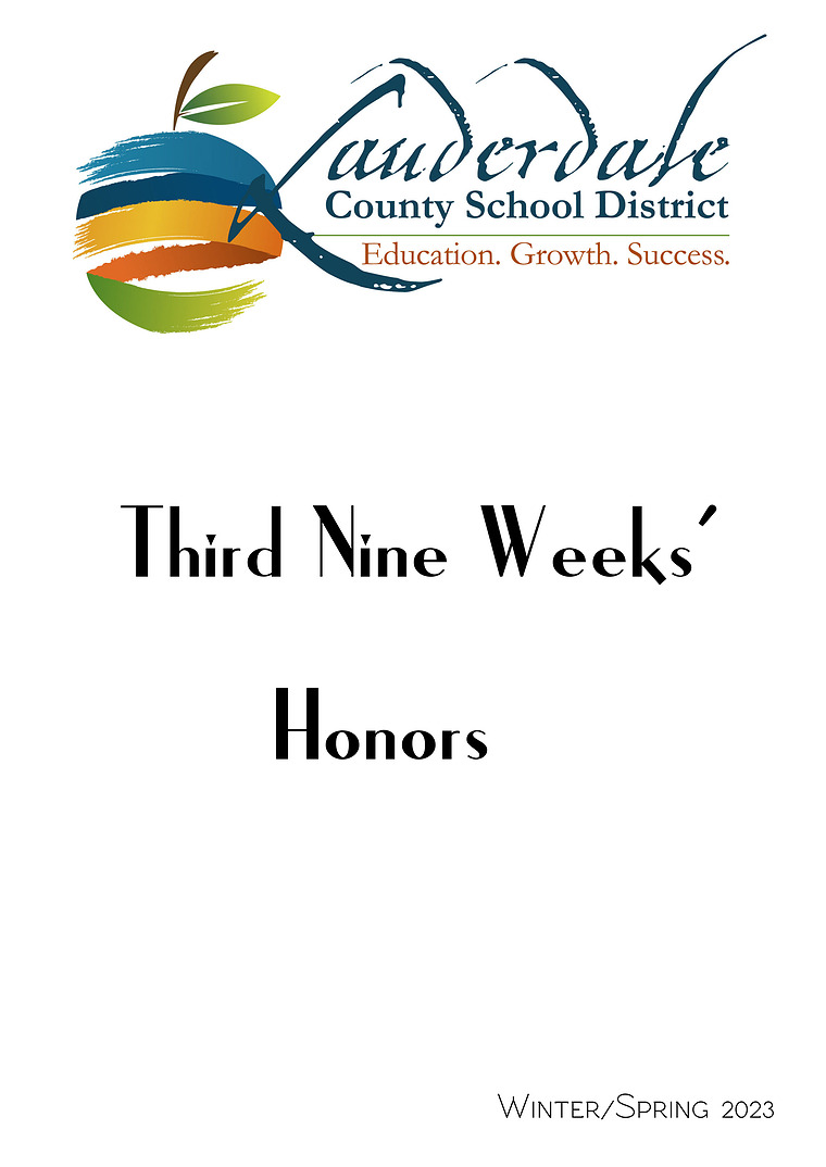 LCSD Third Nine Week's Honor Roll Lists Winter/Spring 2023