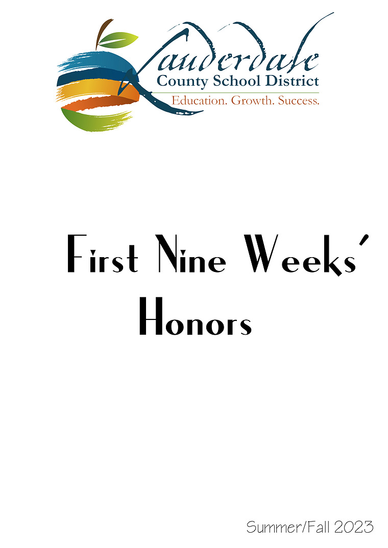 LCSD First Nine Week's Honor Roll Lists 2023/24 Summer/Fall 2023