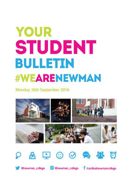 Student Bulletin 2016/17 Student Bulletin - Monday 26th September