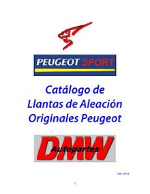 Catalogo de Llantas de Aleacion Originales Peugeot 