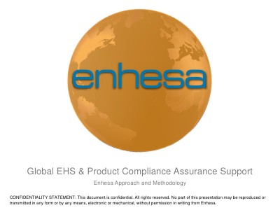 Compliance with Enhesa 2013 Business Case