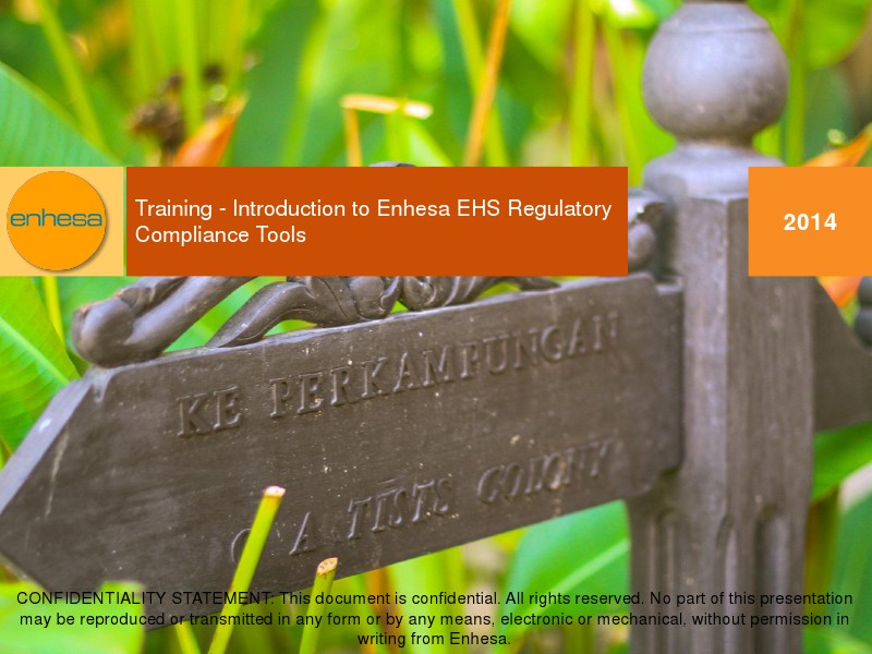 Enhesa Client Training Introduction to EHS Regulatory Compliance Services