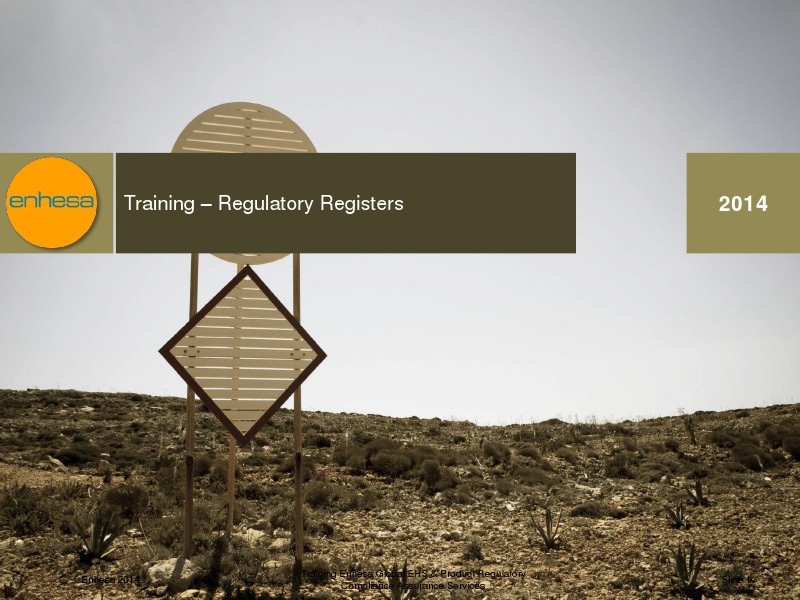 Enhesa Client Training Regulatory Registers
