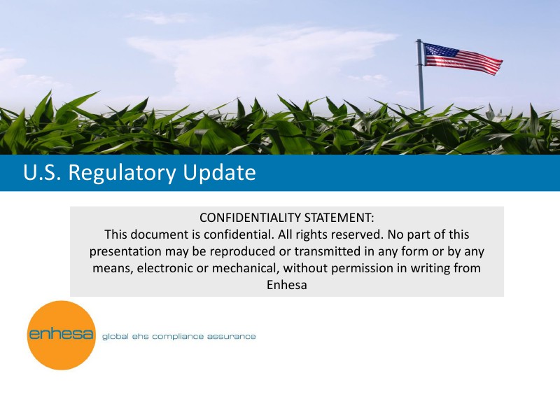 U.S. Regulatory Update