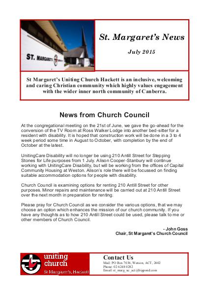 St Margaret's News July 2015