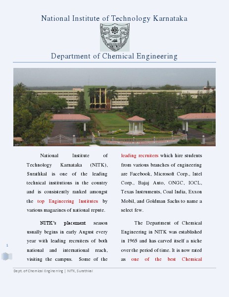 Brochure - Chemical Engineering, NITK 2012