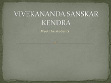 Vivekananda School - Meet the students