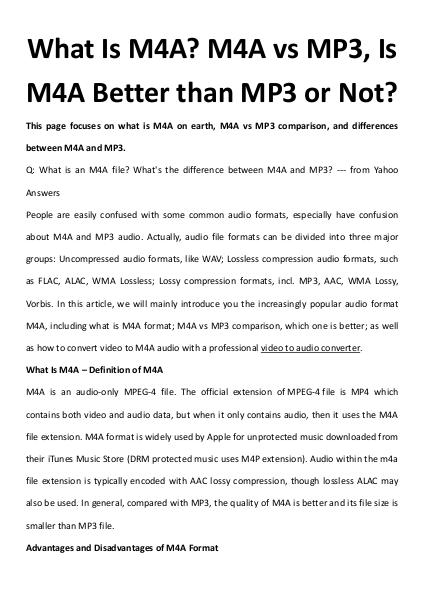 Multimedia Software What Is M4A
