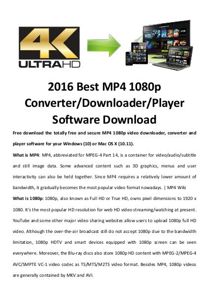 Multimedia Software MP4 1080p Video