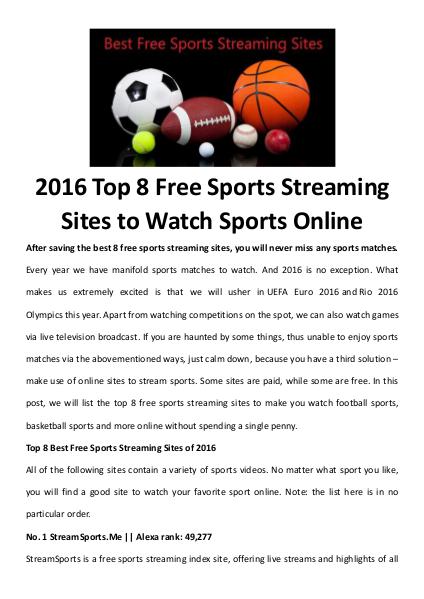 Multimedia Software Best free sports streaming sites