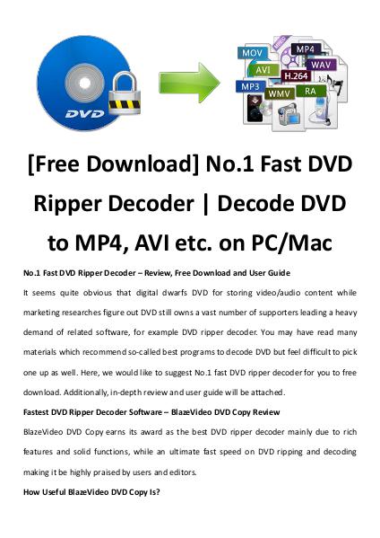 Multimedia Software Dvd ripper decoder