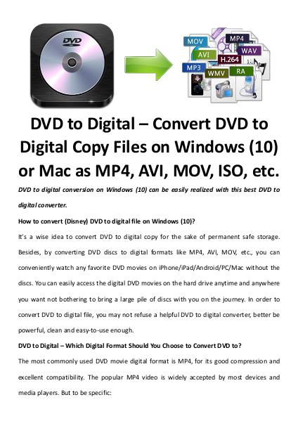 Multimedia Software Dvd to digital