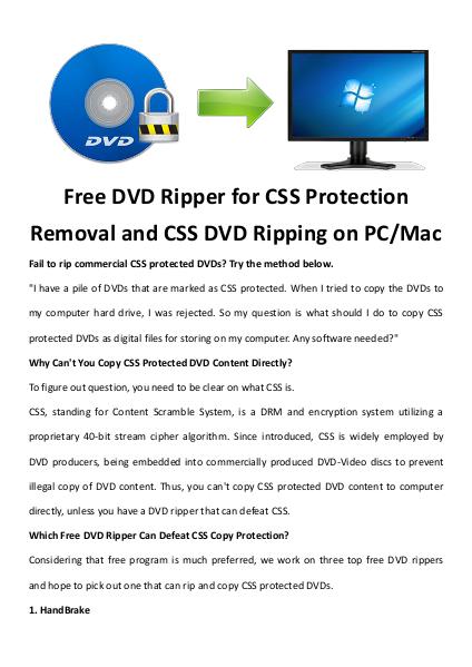 Free dvd ripper css protection