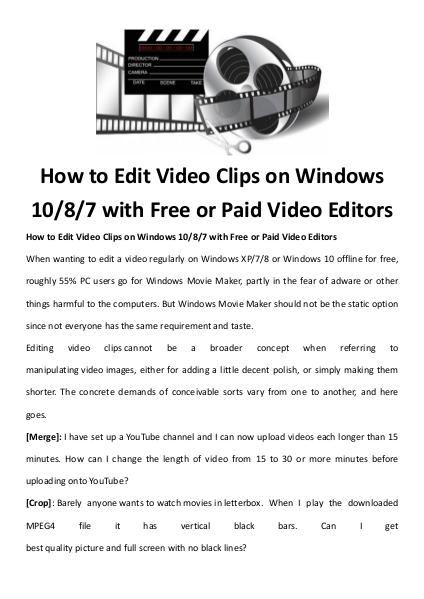 Multimedia Software How to edit a video with free video editor
