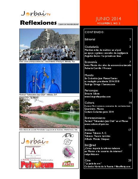 Reflexiones... para un mundo plural Volumen 2, número 2 Junio 2014