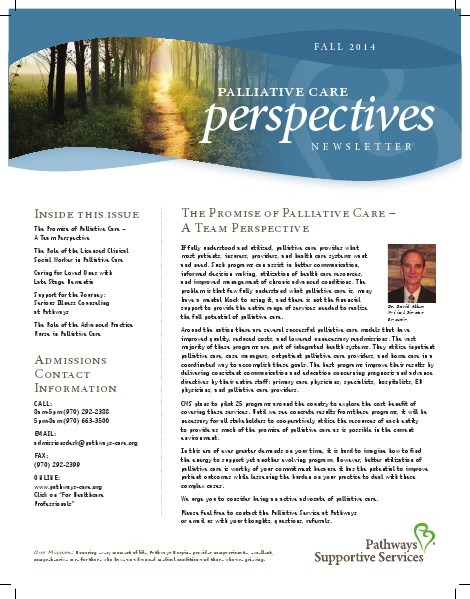 Palliative Care Perspectives Fall 2014