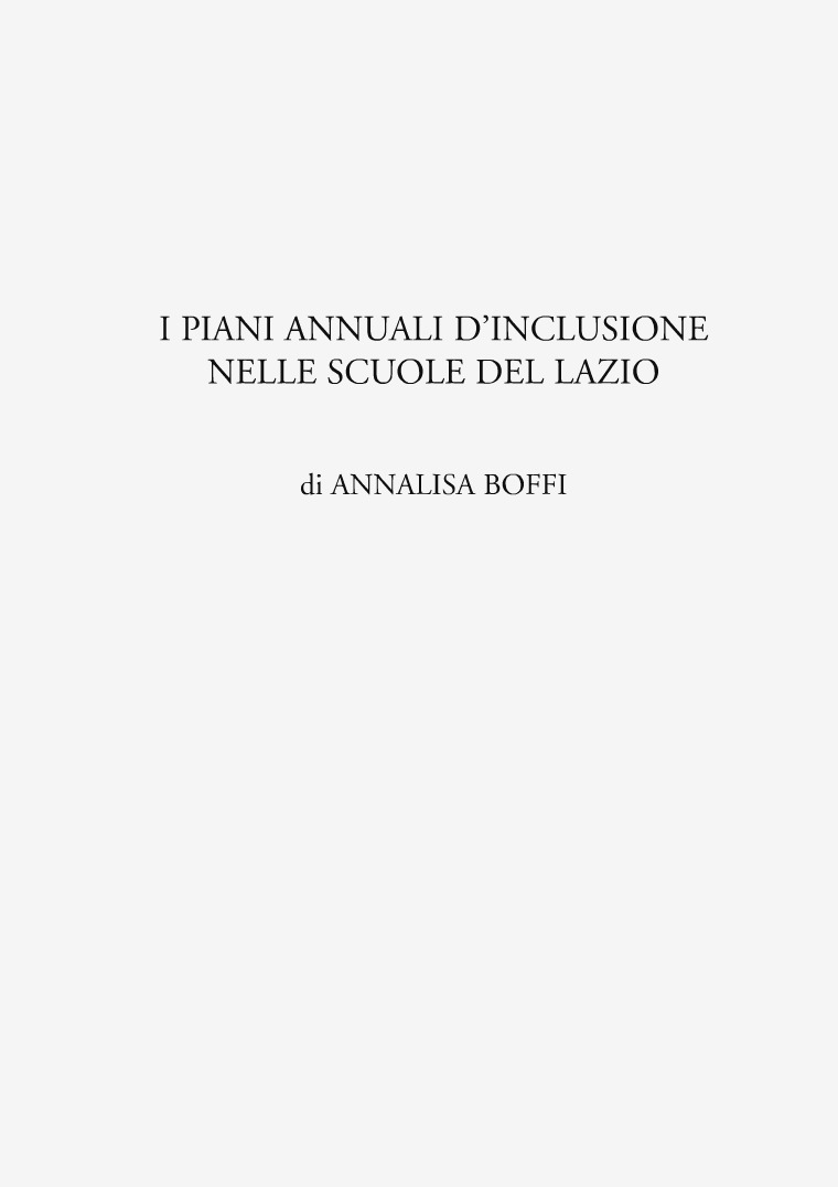 I piani annuali d'inclusione nelle scuole del Lazio di Annalisa Boffi