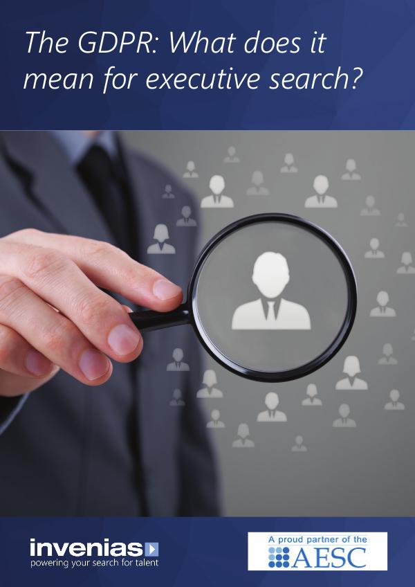 The General Data Protection Regulation (EU) What does it mean for executive search?