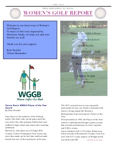 Women's Golf Report Nov. 2012