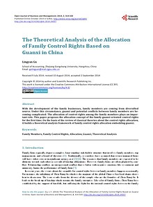 The Theoretical Analysis of the Allocation of Family Control Rights B