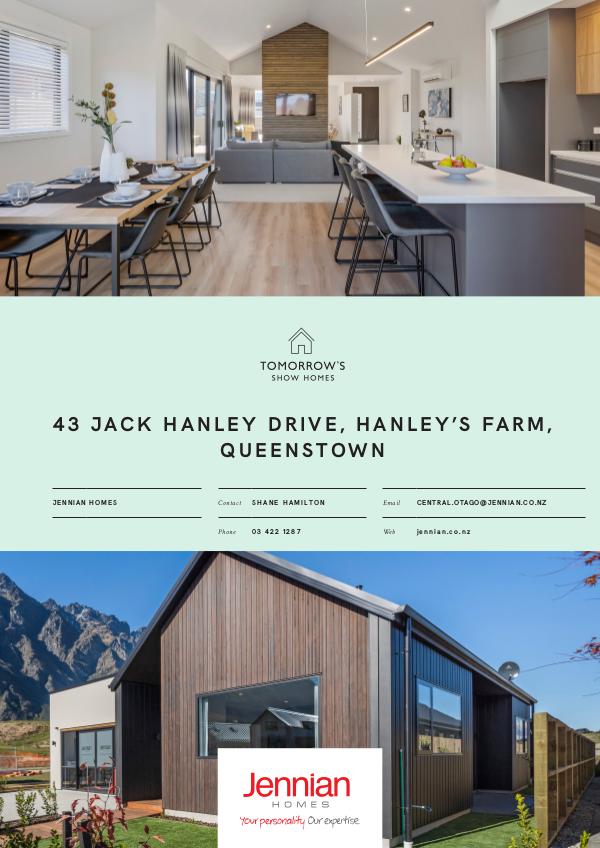 Tomorrow's Show Homes 43 Jack Hanley Drive, Hanley's Farm, QUEENSTOWN