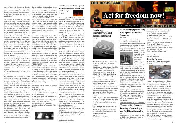 Act for freedom now! Printout Number One 1