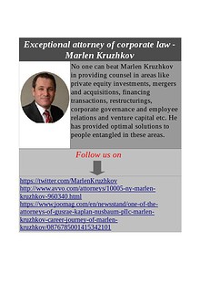 One of the attorneys of Gusrae Kaplan Nusbaum PLLC - Marlen Kruzhkov