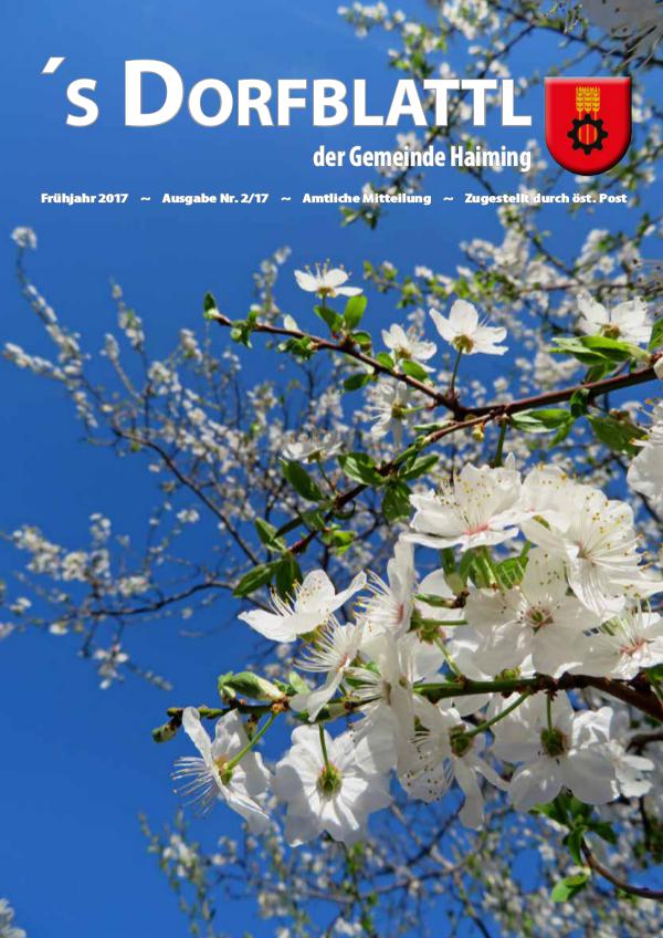 's Dorfblattl Haiming - Digitalausgabe Dorfblattl Haiming Frühjahr 2017 - 02/17