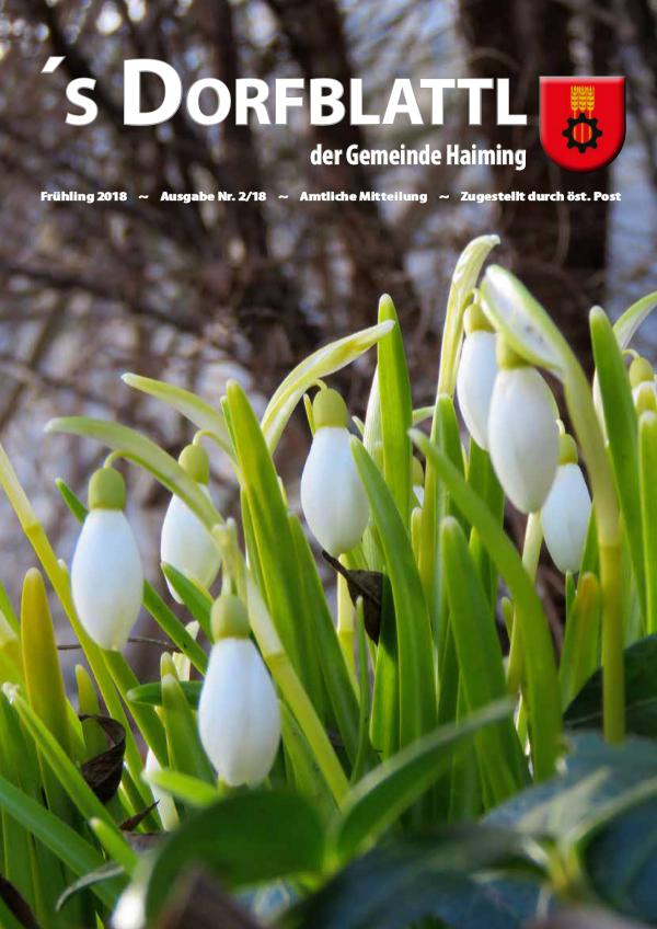 's Dorfblattl Haiming - Digitalausgabe Dorfblattl Haiming Frühjahr 2018 - 02/18
