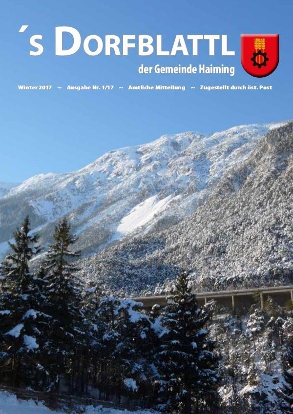 's Dorfblattl Haiming - Digitalausgabe Dorfblattl Haiming Winter 2017 - 01/17