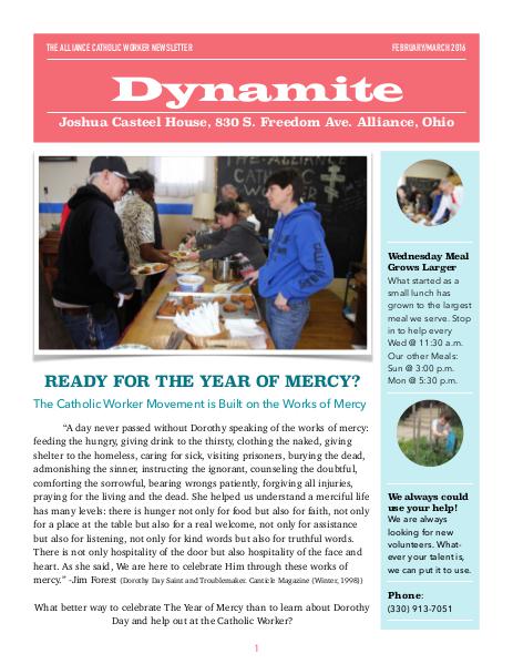 Dynamite - Alliance Catholic Worker Newsletter February-March