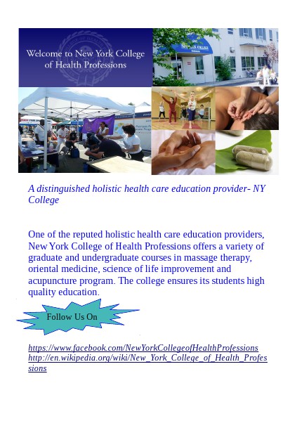 New York College of Health Professions Holistic healthcare
