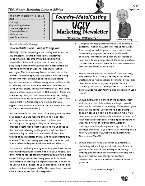 Foundry-Metalcaster UGLY Marketing Newsletter 365501