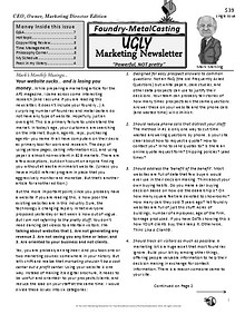 Foundry-Metalcaster UGLY Marketing Newsletter