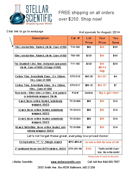 Promotional Deals from our Manufacturers August 2014