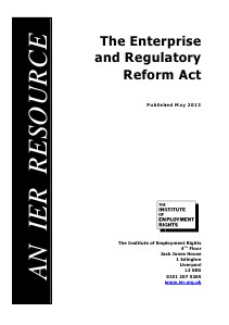 The Enterprise and Regulatory Reform Act