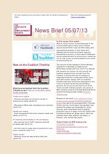 Weekly Employment Law News Briefs