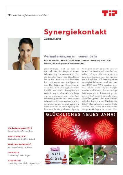Synergiekontakt 2015 Synergiekontakt Jänner