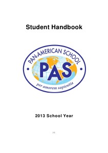 Pan-American School Student Handbook 2013 1-2013